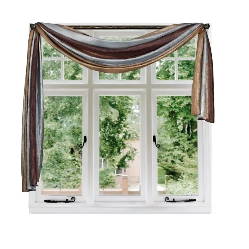 Woven Trends Ombre Curtains, Valances for Windows, Luxurious Scarf Valance,